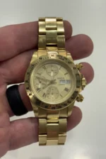 Montre homme chronographe automatique Genève 18 carats avec date et bracelet 18 carats - 137 grammes – Image 10