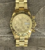 Montre homme chronographe automatique Genève 18 carats avec date et bracelet 18 carats - 137 grammes – Image 11