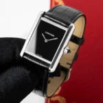 Montre Cartier Tank Must Large WSTA0072 à quartz, cadran noir, bracelet cuir 22 mm, ensemble complet – Image 12
