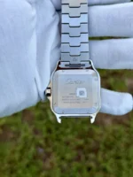 Montre Cartier Santos De Cartier 2022, grand modèle, cadran blanc, bracelet en acier, 39,8 mm (WSSA0018) – Image 5