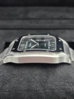 Montre Cartier Santos 2025, grand cadran vert, WSSA0062, bracelet acier/cuir, coffret complet – Image 14