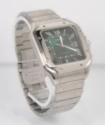 Cartier Santos 2025 Réf. WSSA0062 40 mm Cadran vert à chiffres romains Automatique Bracelet acier inoxydable et cuir – Image 12
