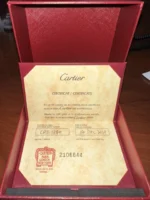 Bracelet Cartier authentique en or blanc 18 carats et 4 diamants, taille 18, avec boîte et certificat – Image 7