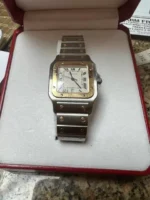 Montre homme Cartier Santos Bbc8346 authentique, bicolore, acier inoxydable, or 18 carats – Image 6