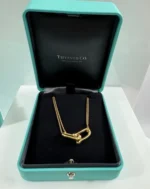 Magnifique collier Tiffany & Co. avec écrin et pochette en or 18 carats. Excellent état. – Image 2