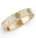 Bague CARTIER Love, petit modèle, en or jaune 18 carats 750, pavée de 88 diamants, B4083300 – Image 2