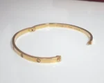 Bracelet Love Cartier en or rose 18 carats, 10 diamants, taille 17, petit modèle, 4 mm, boîte, Coa – Image 8