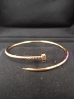 Bracelet jonc clou Cartier en or rose 750, petit modèle, 9,1 g – Image 10