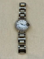 Montre Cartier Ballon Bleu QTZ 28 mm pour femme avec lunette sertie de diamants - Coffret complet – Image 6