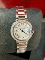 Montre Cartier Ballon Bleu QTZ 28 mm pour femme avec lunette sertie de diamants - Coffret complet – Image 2