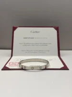Bracelet Cartier LOVE en or blanc 18 carats, taille 17, coffret complet et certificat – Image 4