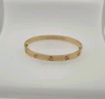 Bracelet Cartier Love en or jaune 18 carats, taille 18, fermoir à vis, neuf, avec boîte et papier – Image 5