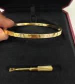 Bracelet jonc Love de Cartier | Or jaune 18 carats | Certificat et écrin | Taille 19 – Image 8