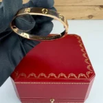 Bracelet Cartier Love en or rose 18 carats, taille 16, ensemble complet avec papiers – Image 4