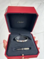 Bracelet Love Cartier - Or blanc 18 carats - Taille 16 - Coffret et tournevis – Image 3