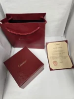 Bracelet Cartier Love Modèle Classique 4 Diamants Or Blanc Taille 17 – Image 11