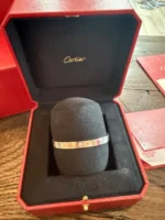 Manchette Cartier Love, or blanc 18 carats avec diamant, taille 17. – Image 14