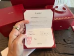 Manchette Cartier Love, or blanc 18 carats avec diamant, taille 17 – Image 8