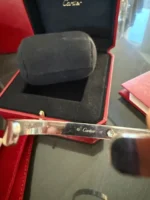 Manchette Cartier Love, or blanc 18 carats avec diamant, taille 17. – Image 5