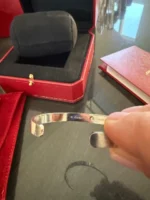 Manchette Cartier Love, or blanc 18 carats avec diamant, taille 17. – Image 3