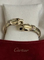 Bracelet Cartier Panthère Cougar Trinity en or jaune, blanc et rose 18 carats, service 2025 – Image 21