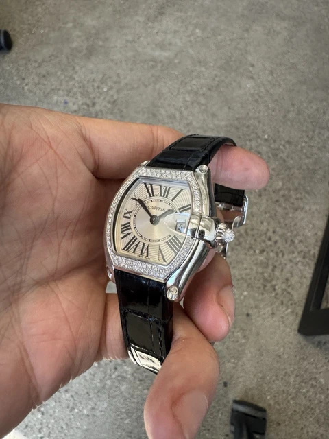 Cartier-Roadster-2723-WE5002X2-18K-WG-Diamond-Quartz-2.webp Cartier Roadster 2723 WE5002X2 18K WG Diamond Quartz 30mm Box Papers – Image 1