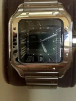 Montre Cartier Santos à cadran vert, grande taille, WSSA0062 – Image 3