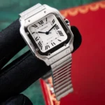 Montre Cartier Santos Medium Blanche 2021 Romaine 35 mm Acier Inoxydable Automatique WSSA0029 – Image 13