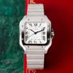 Montre Cartier Santos Medium Blanche 2021 Romaine 35 mm Acier Inoxydable Automatique WSSA0029 – Image 11