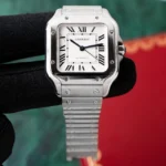 Montre Cartier Santos Medium Blanche 2021 Romaine 35 mm Acier Inoxydable Automatique WSSA0029 – Image 9