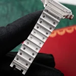 Montre Cartier Santos Medium Blanche 2021 Romaine 35 mm Acier Inoxydable Automatique WSSA0029 – Image 5