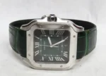 Montre Cartier Santos Wssa0062 Grand Modèle Cadran Vert SS Coffret Carte de Garantie – Image 12
