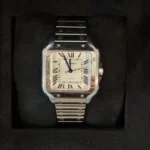 Montre Cartier Santos de Cartier Medium en acier inoxydable WSSA0029, coffret et papiers