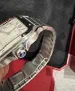 Montre Cartier Santos de Cartier Medium en acier inoxydable WSSA0029, coffret et papiers – Image 14