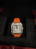 Montre Cartier Santos de Cartier Medium en acier inoxydable WSSA0029, coffret et papiers – Image 6