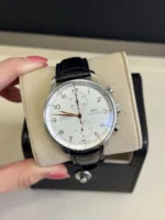 Montre automatique IWC Portugaise Chronographe Acier Cadran Argent 41 mm IW371445 – Image 5