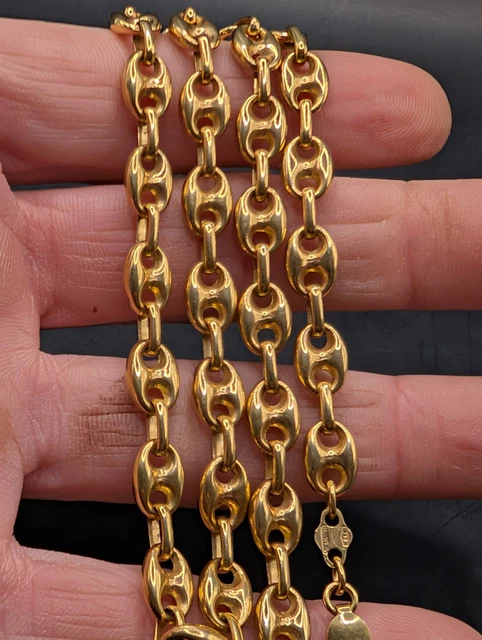 Italy-18K-750-Solid-Gold-Anchor-Mariner-6.webp Italie 18K 750 Chaîne à maillons marins en or massif avec motif ancre, poids lourd 29,8 grammes – Image 1