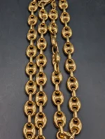 Italie 18K 750 Chaîne à maillons marins en or massif avec motif ancre, poids lourd 29,8 grammes – Image 8