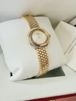 Montre Cartier Trinity pour femme, or jaune 18 carats et diamants ~ Boîte et papiers – Image 3