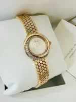 Montre Cartier Trinity pour femme, or jaune 18 carats et diamants ~ Boîte et papiers – Image 11
