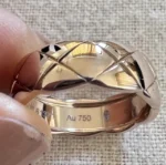 Bague Chanel Coco Crush matelassée en or rose 18 carats beige, taille 56, presque neuve – Image 6