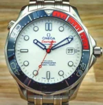 RARE OMEGA Bond Seamaster Diver 300M Commander's Watch/Blanc/Bleu/Rouge/ Bracelet – Image 22