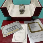 Montre-bracelet automatique Cartier Santos Godron rare de 1980 d'occasion