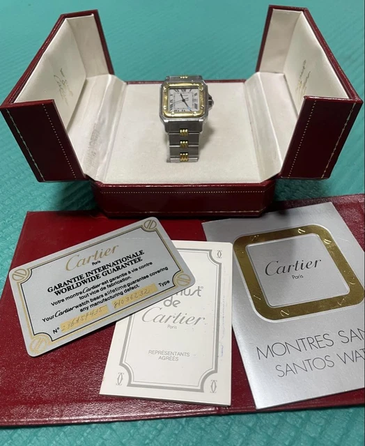 Rare-Cartier-Santos-Godron-Bracelet-Automatic-Watch-1980-1.webp Montre-bracelet automatique Cartier Santos Godron rare de 1980 d'occasion – Image 1