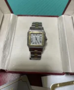 Montre-bracelet automatique Cartier Santos Godron rare de 1980 d'occasion – Image 10