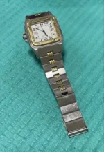 Montre-bracelet automatique Cartier Santos Godron rare de 1980 d'occasion – Image 7