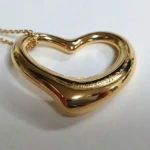 Collier pendentif cœur ouvert Tiffany & Co. 7 diamants Elsa Peretti or K18YG – Image 6