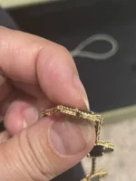 VAN CLEEF Vintage Alhambra 5 Motif Or Jaune Onyx – Image 5