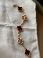 Van Cleef & Arpels Alhambra Bracelet cornaline en or rose 18 carats avec boîte et certificat – Image 14