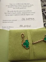 Van Cleef & Arpels Vintage Alhambra Bracelet, 5 motifs 18k YG - Malachite – Image 7